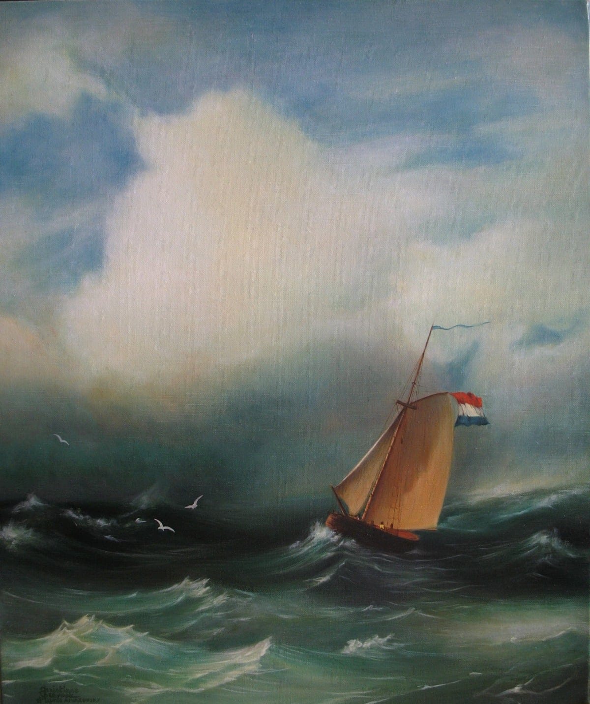 Huile : «Tempête sur la mer» d'après AIVAZOVSKY